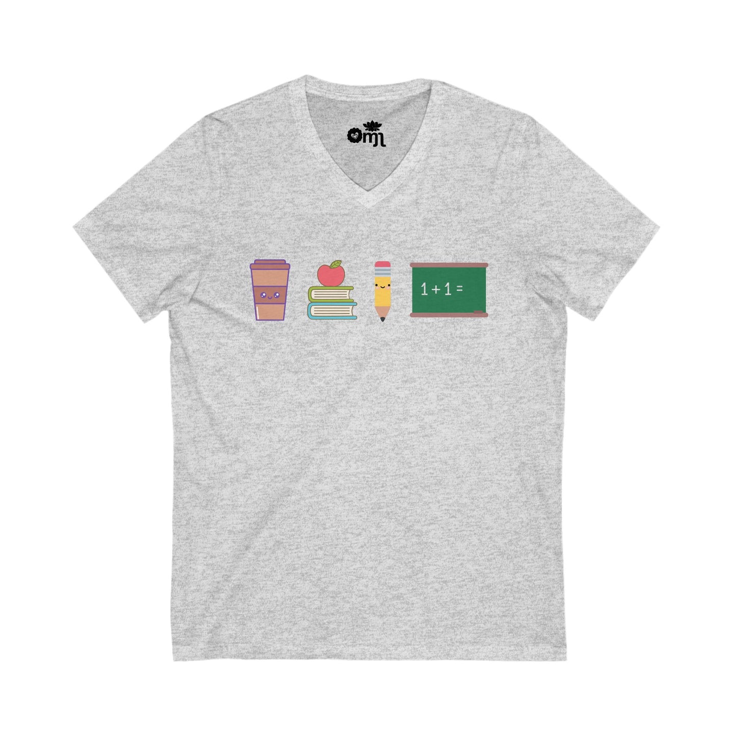 “Teacher's Day” V-Neck Tee, School Shirt, Educational Apparel, Gifts for Educators, Classroom Style, Unisex Teacher Tee