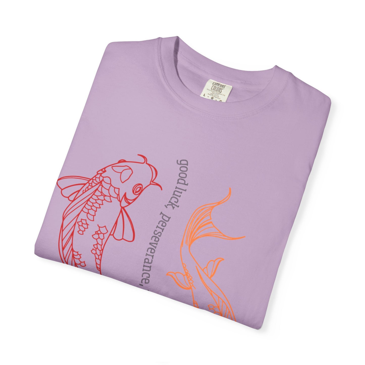 Good Luck Koi Fish T-shirt | Unisex Garment-Dyed Tee | Beachwear, Gift, Casual Outfit, Meditation, Self-Care
