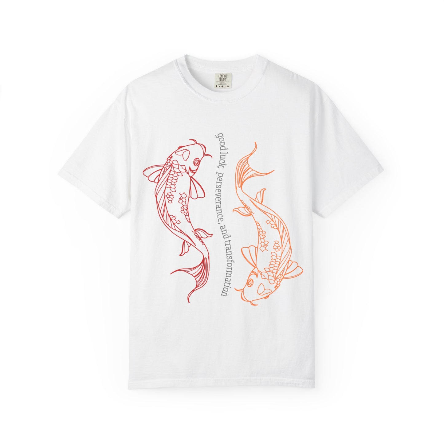 “Good Luck Koi Fish” T-shirt | Unisex Garment-Dyed Tee | Beachwear, Gift, Casual Outfit, Meditation, Self-Care