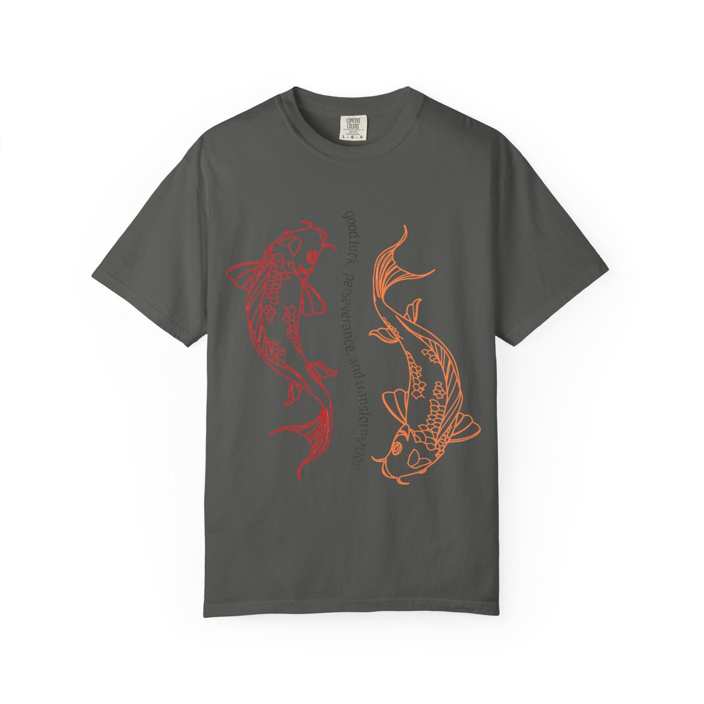 “Good Luck Koi Fish” T-shirt | Unisex Garment-Dyed Tee | Beachwear, Gift, Casual Outfit, Meditation, Self-Care