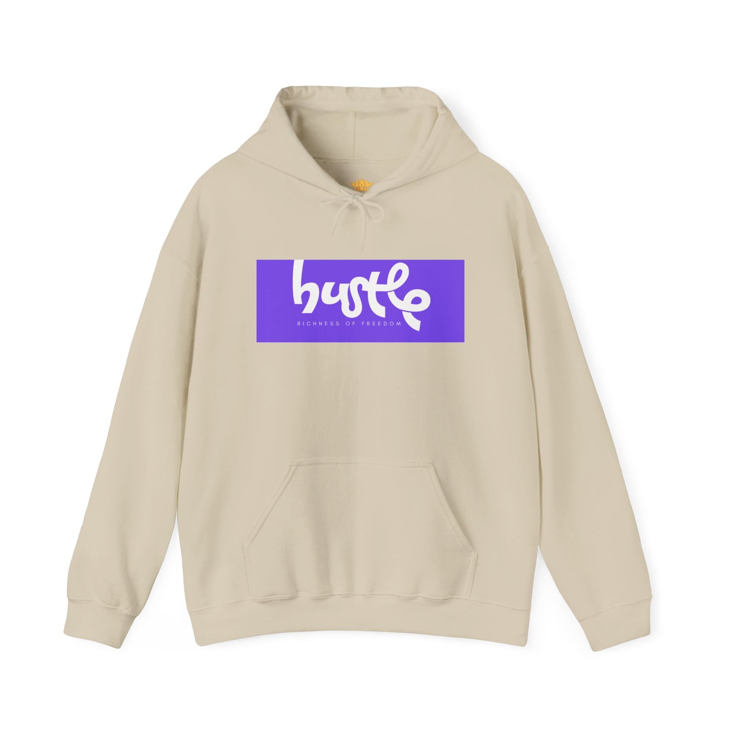 "Hustle • Richness of Freedom" - Unisex Heavy Blend Hooded Sweatshirt - Cozy Motivation for Everyday Wear, Gift for Entrepreneurs, Casual Style, Relaxed Fit