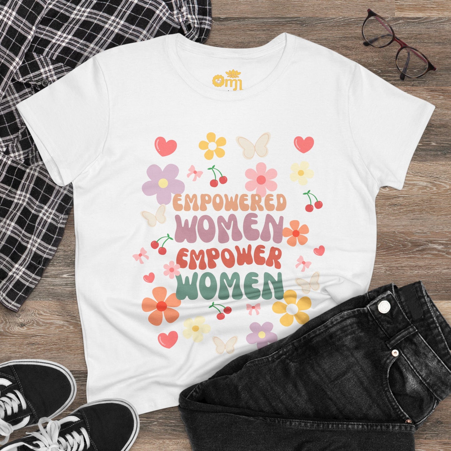“Empowered Women Tee” - Women's Midweight Cotton Shirt, Feminist Apparel, Gift for Her, Spring Fashion, Positive Vibes