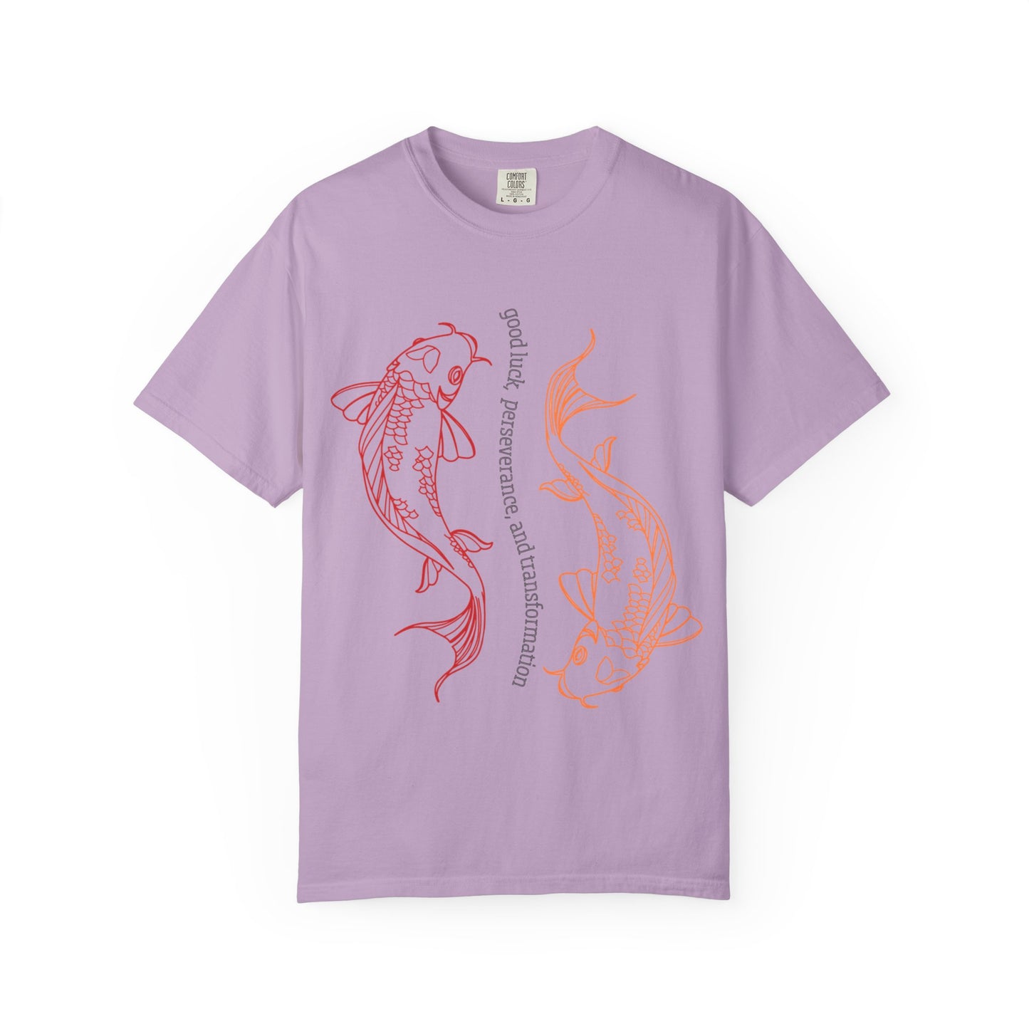 “Good Luck Koi Fish” T-shirt | Unisex Garment-Dyed Tee | Beachwear, Gift, Casual Outfit, Meditation, Self-Care