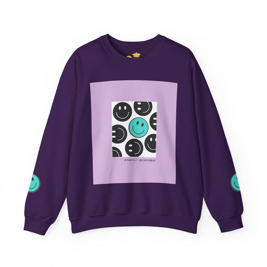 “Happy Vibes” Crewneck Sweatshirt - Unisex, Cozy, Casual Wear, Gift for Friends, Smile Graphic Design