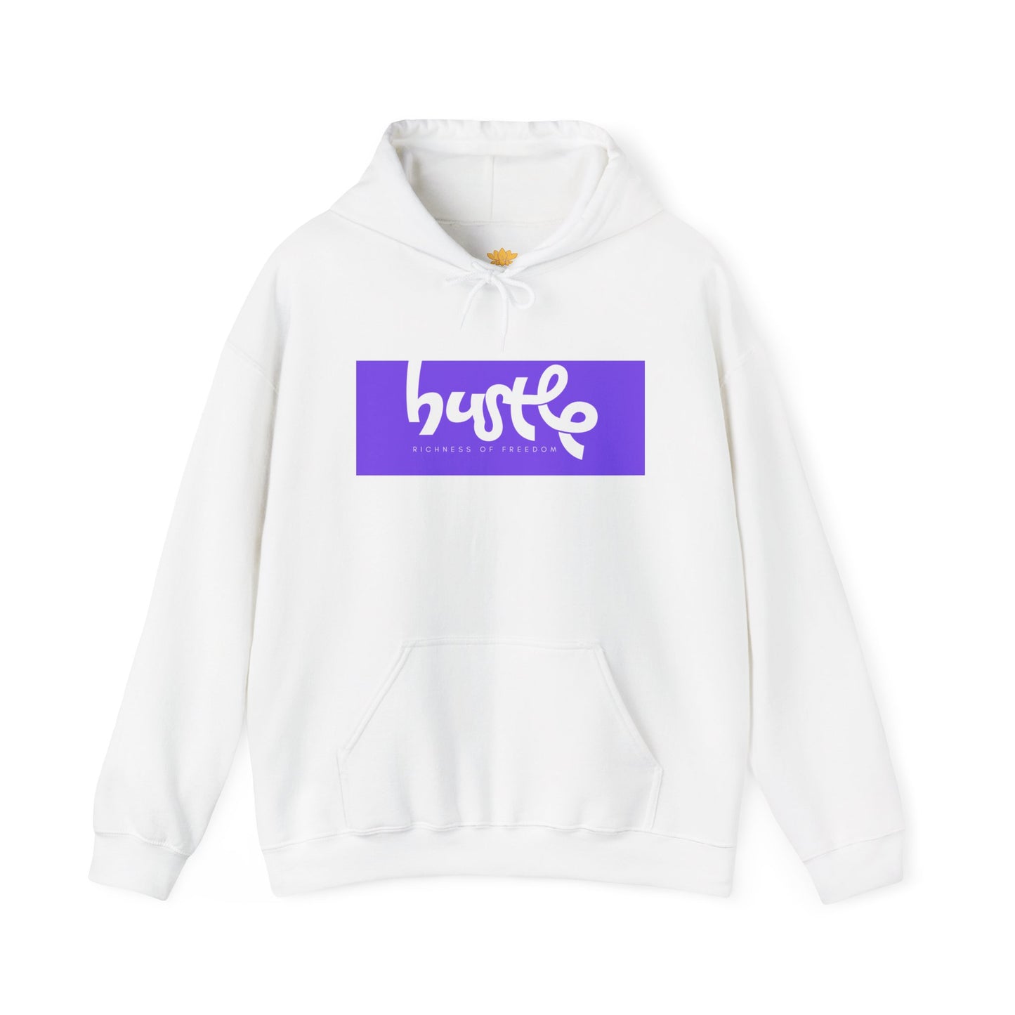 "Hustle • Richness of Freedom" - Unisex Heavy Blend Hooded Sweatshirt - Cozy Motivation for Everyday Wear, Gift for Entrepreneurs, Casual Style, Relaxed Fit