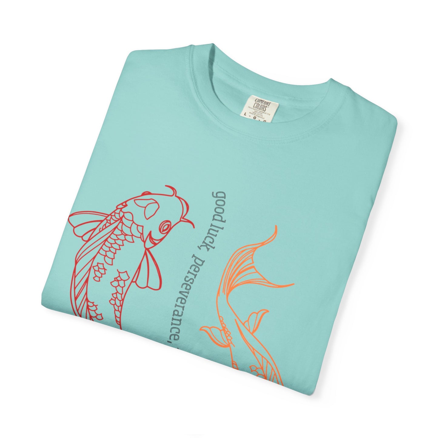 “Good Luck Koi Fish” T-shirt | Unisex Garment-Dyed Tee | Beachwear, Gift, Casual Outfit, Meditation, Self-Care