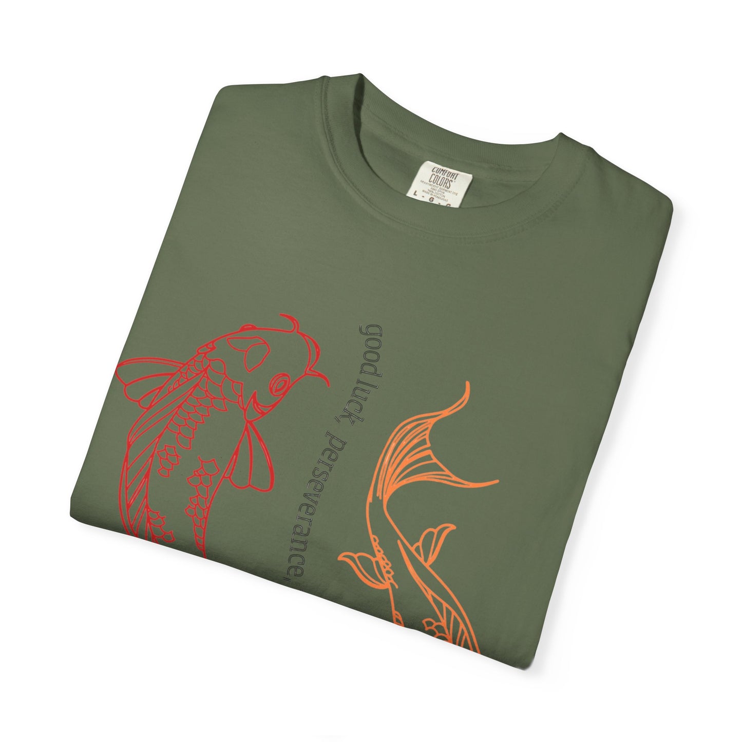 “Good Luck Koi Fish” T-shirt | Unisex Garment-Dyed Tee | Beachwear, Gift, Casual Outfit, Meditation, Self-Care