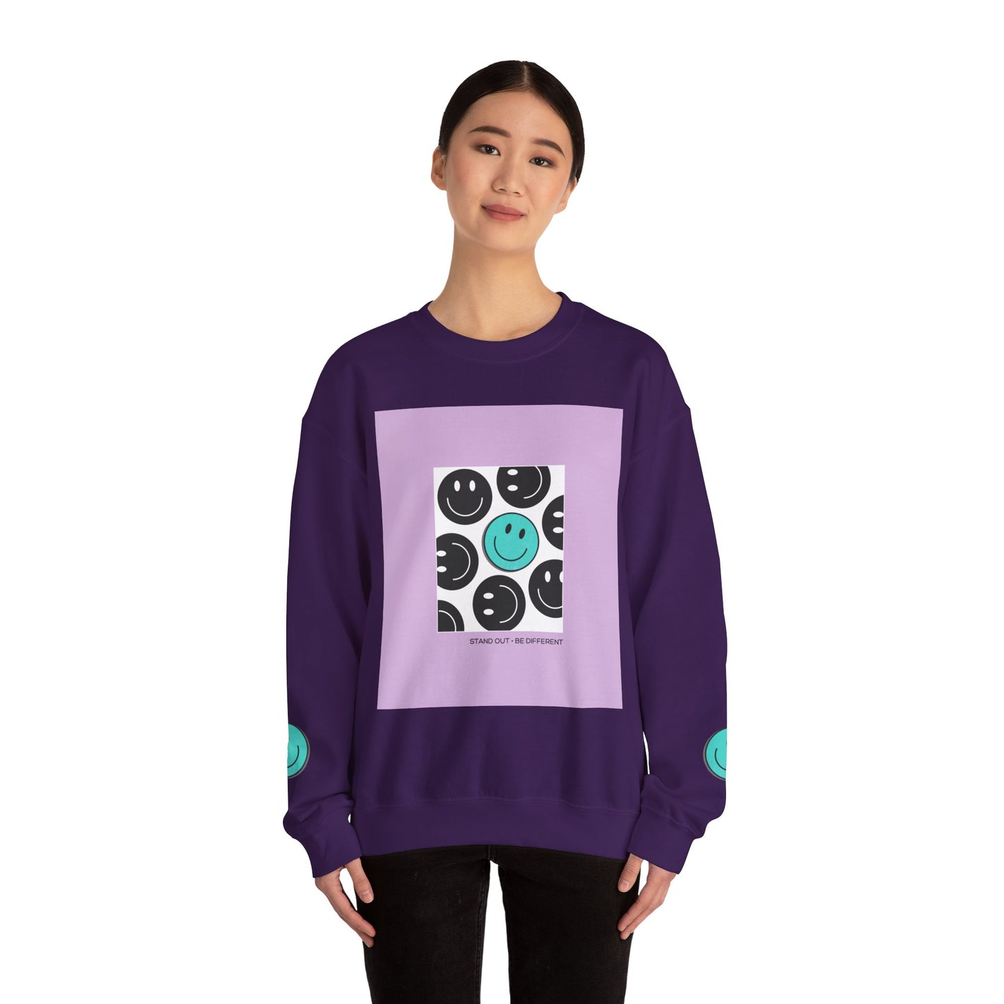 “Happy Vibes” Crewneck Sweatshirt - Unisex, Cozy, Casual Wear, Gift for Friends, Smile Graphic Design