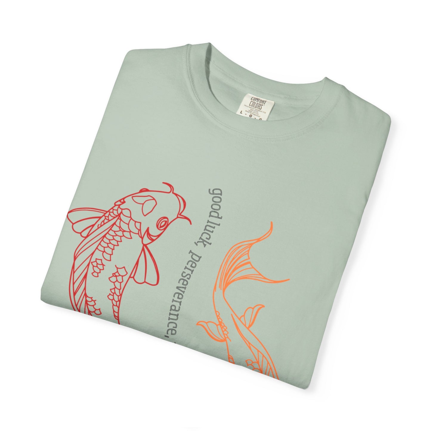 “Good Luck Koi Fish” T-shirt | Unisex Garment-Dyed Tee | Beachwear, Gift, Casual Outfit, Meditation, Self-Care