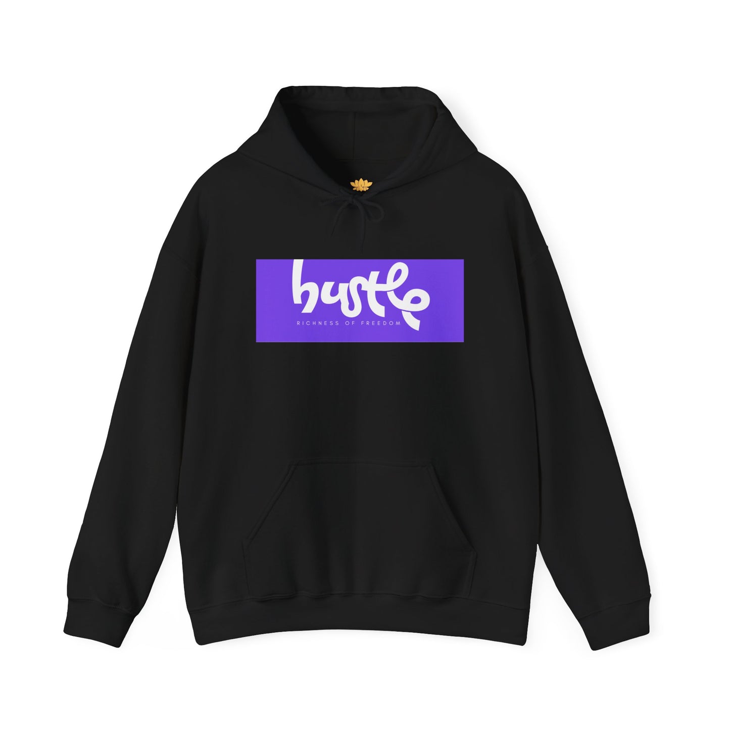 "Hustle • Richness of Freedom" - Unisex Heavy Blend Hooded Sweatshirt - Cozy Motivation for Everyday Wear, Gift for Entrepreneurs, Casual Style, Relaxed Fit