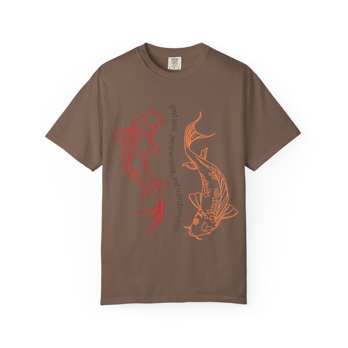 “Good Luck Koi Fish” T-shirt | Unisex Garment-Dyed Tee | Beachwear, Gift, Casual Outfit, Meditation, Self-Care