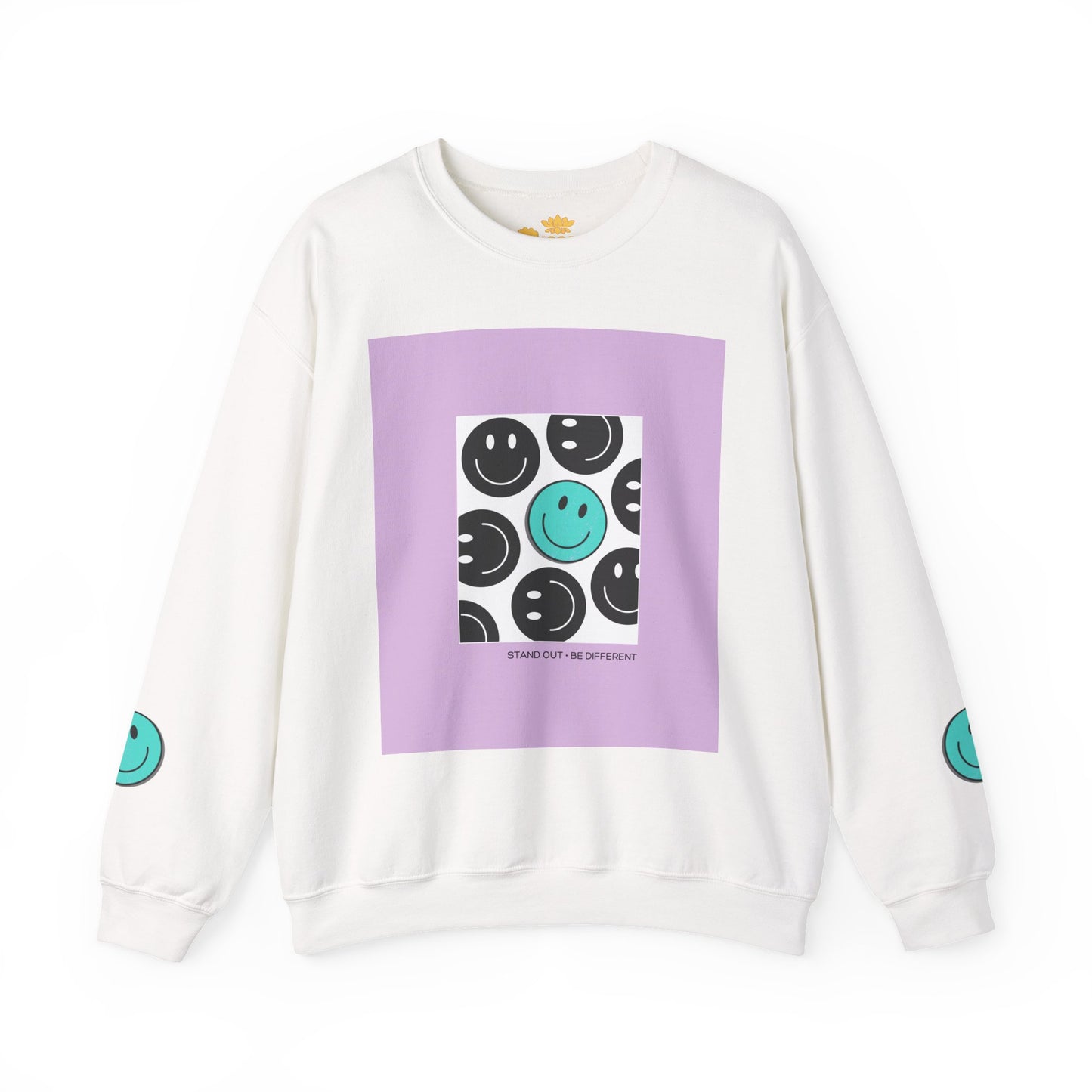 “Happy Vibes” Crewneck Sweatshirt - Unisex, Cozy, Casual Wear, Gift for Friends, Smile Graphic Design