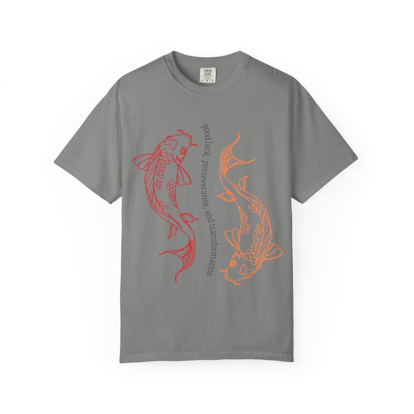 “Good Luck Koi Fish” T-shirt | Unisex Garment-Dyed Tee | Beachwear, Gift, Casual Outfit, Meditation, Self-Care