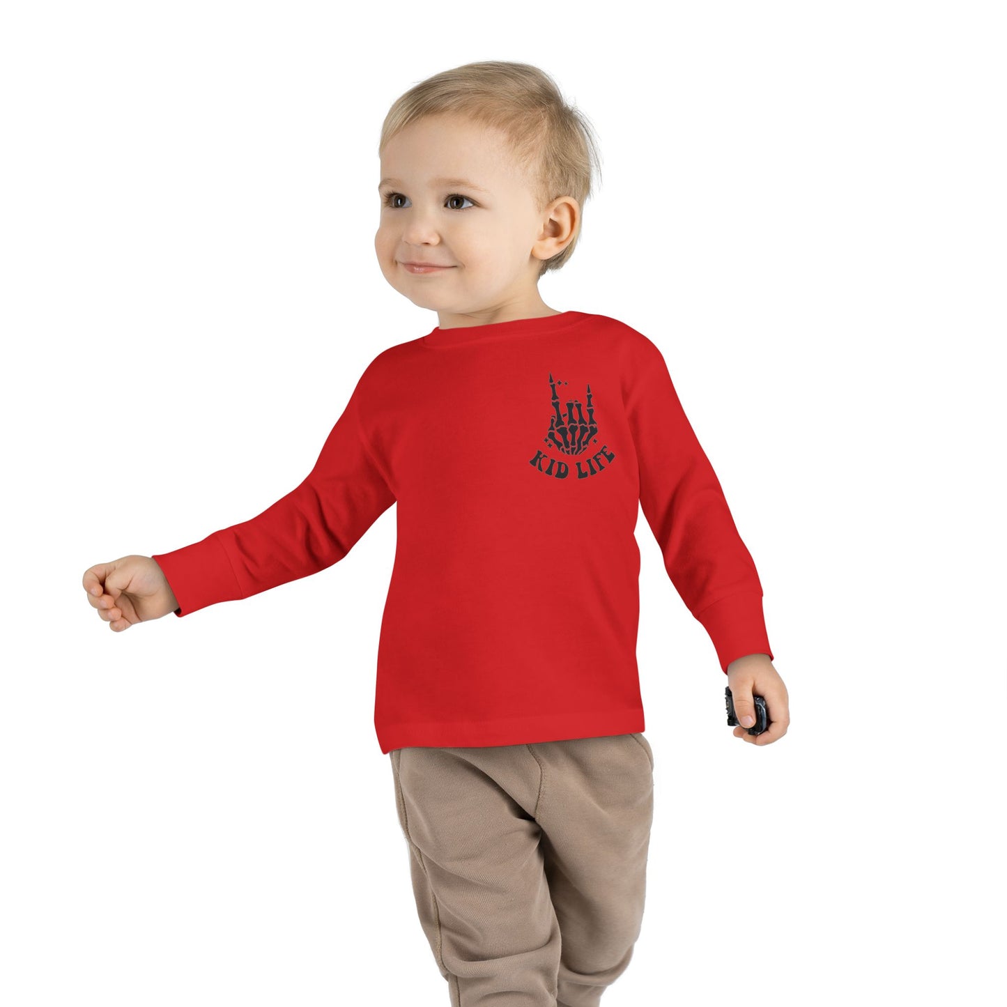 'Kid Life' Skeleton Hand Graphic - Toddler Long Sleeve Tee