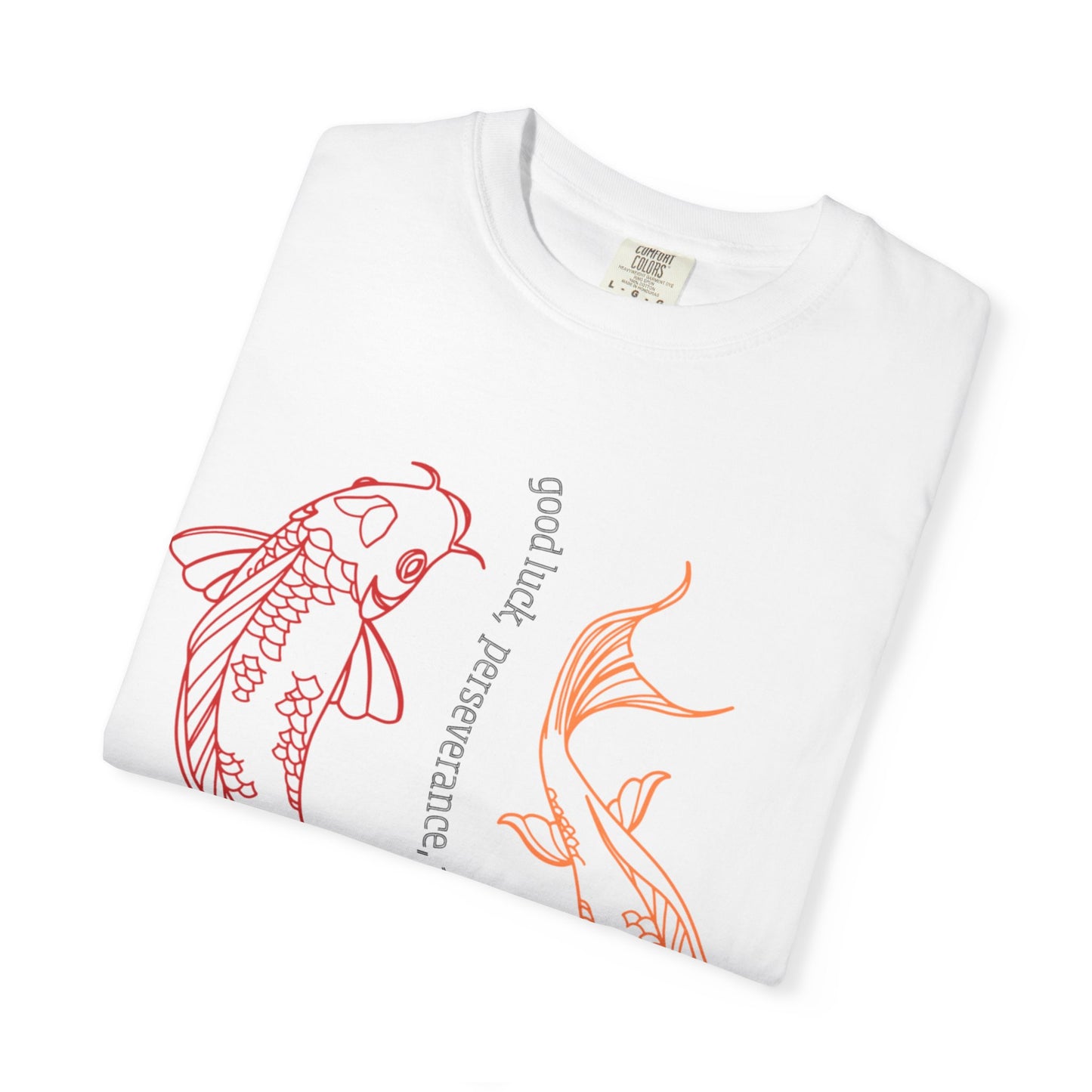 “Good Luck Koi Fish” T-shirt | Unisex Garment-Dyed Tee | Beachwear, Gift, Casual Outfit, Meditation, Self-Care