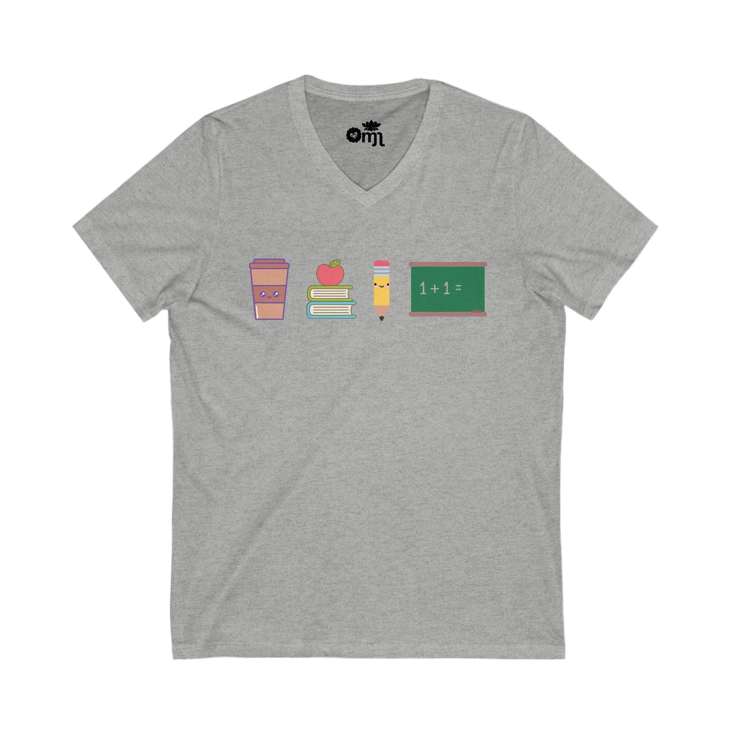 “Teacher's Day” V-Neck Tee, School Shirt, Educational Apparel, Gifts for Educators, Classroom Style, Unisex Teacher Tee
