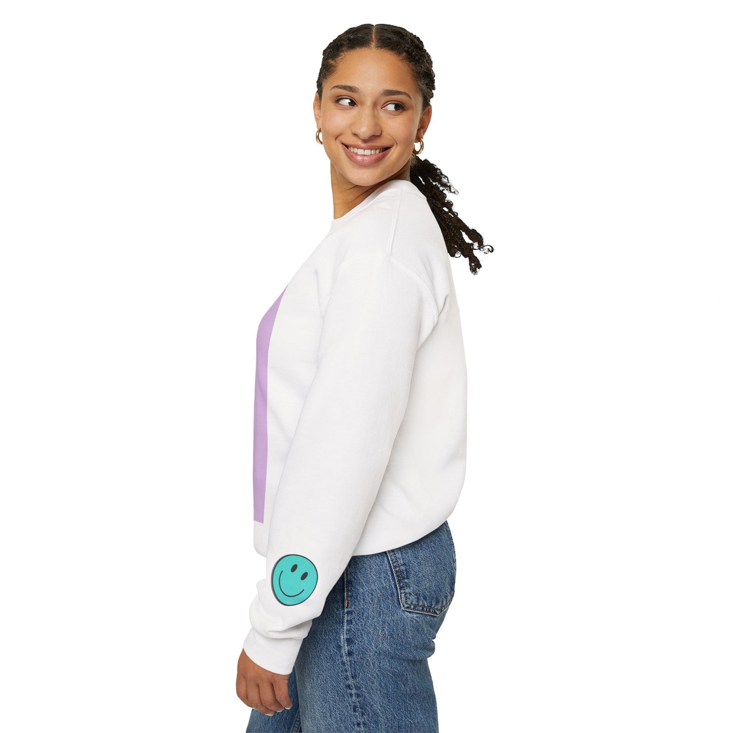 “Happy Vibes” Crewneck Sweatshirt - Unisex, Cozy, Casual Wear, Gift for Friends, Smile Graphic Design