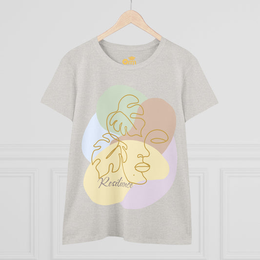 “Resilience” - Women's Midweight Cotton Tee, Inspirational Shirt, Motivational Gift, Casual Wear, Self-Care Apparel, Affirmation Tee