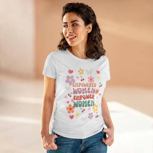 “Empowered Women Tee” - Women's Midweight Cotton Shirt, Feminist Apparel, Gift for Her, Spring Fashion, Positive Vibes