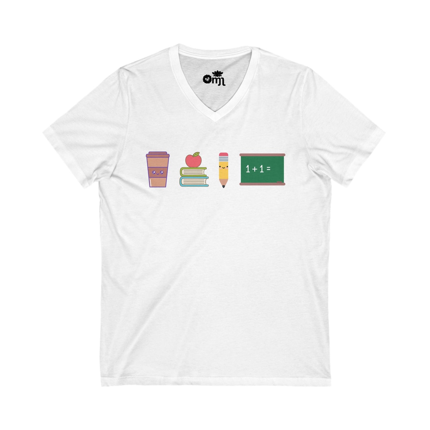 “Teacher's Day” V-Neck Tee, School Shirt, Educational Apparel, Gifts for Educators, Classroom Style, Unisex Teacher Tee